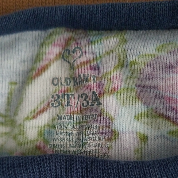 Old Navy Long Sleeve Tee in Blue and Pink with Playful Print - Picture 2 of 5